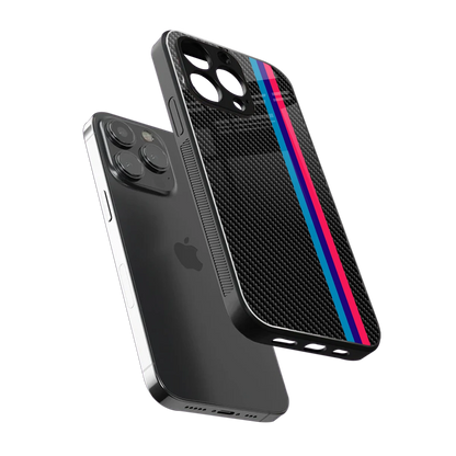 Carbon Fiber sleek iphone 15 pro max cover with tempered glass back and TPU edges