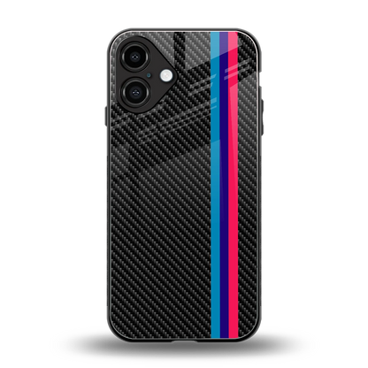 Carbon Fiber back phone cover | glass case for iphone 16 plus