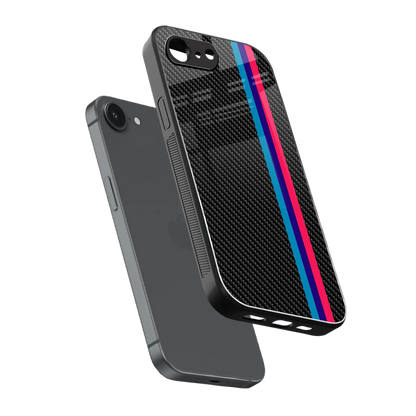 Carbon Fiber sleek iphone 16e cover with tempered glass back and TPU edges