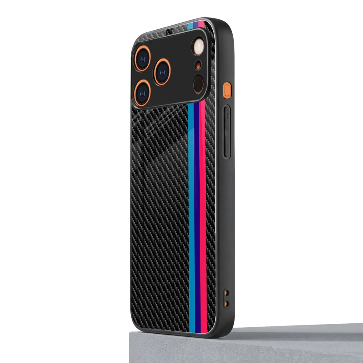 Carbon Fiber iphone 17 pro max mobile cover | shockproof glass phone case
