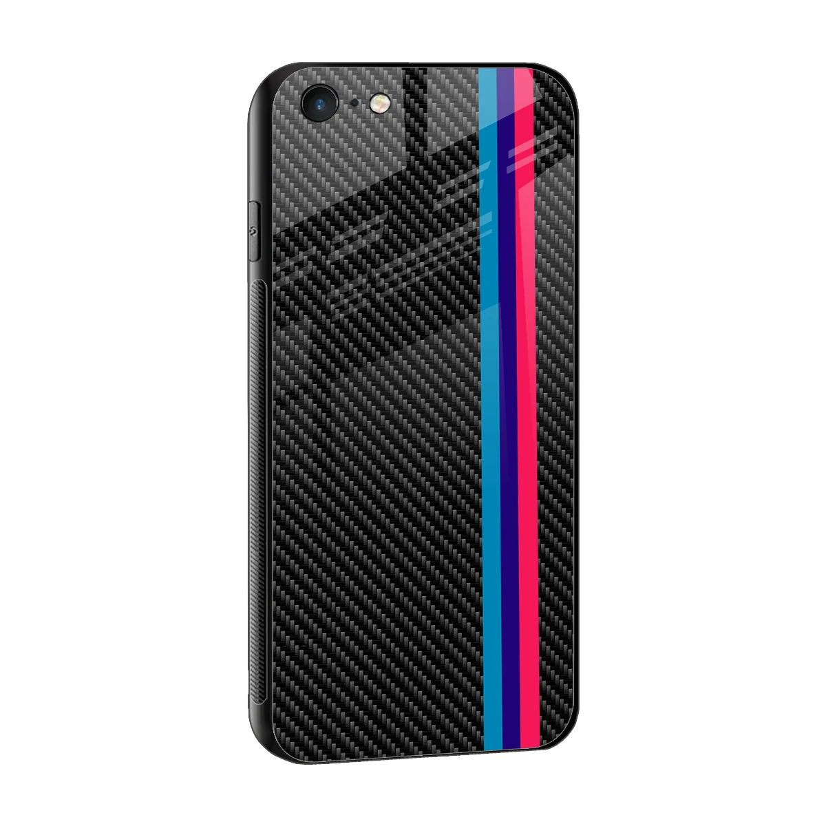 Carbon Fiber sleek iphone 6 cover with tempered glass back and TPU edges