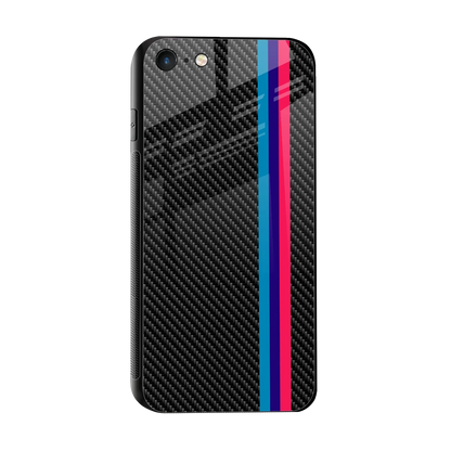Carbon Fiber sleek iphone 7 cover with tempered glass back and TPU edges