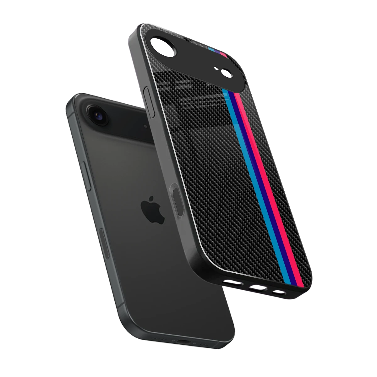 Carbon Fiber sleek iphone air cover with tempered glass back and TPU edges