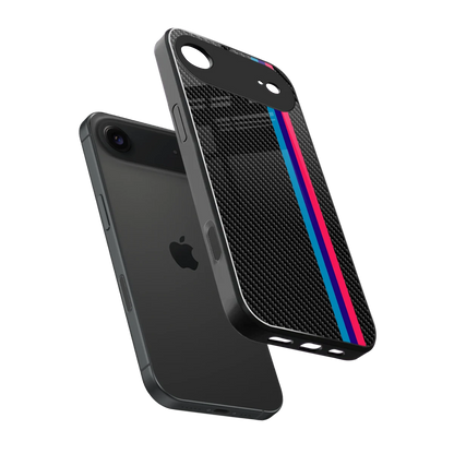 Carbon Fiber sleek iphone air cover with tempered glass back and TPU edges