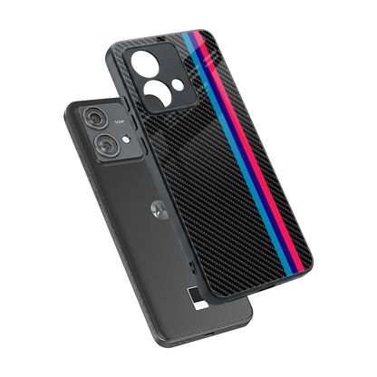 Carbon Fiber sleek motorola edge 40 neo 5g cover with tempered glass back and TPU edges