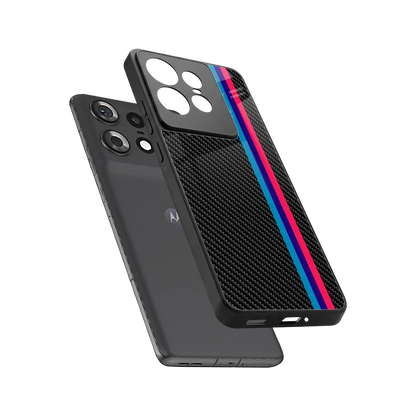 Carbon Fiber sleek motorola edge 50 pro cover with tempered glass back and TPU edges