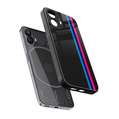 Carbon Fiber sleek nothing phone 2 cover with tempered glass back and TPU edges