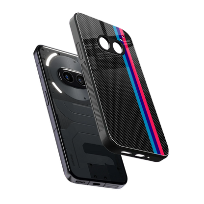 Carbon Fiber sleek nothing phone 2a cover with tempered glass back and TPU edges
