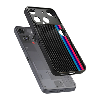 Carbon Fiber sleek nothing phone 3 cover with tempered glass back and TPU edges