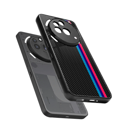 Carbon Fiber sleek nothing phone 3a pro cover with tempered glass back and TPU edges