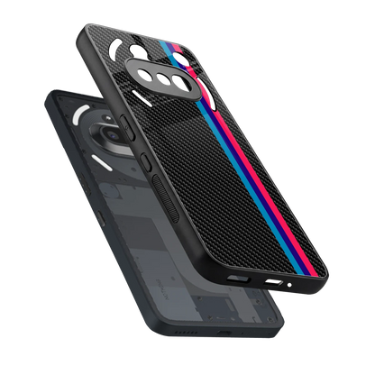 Carbon Fiber sleek nothing phone 3a cover with tempered glass back and TPU edges