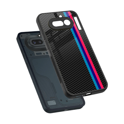 Carbon Fiber sleek nothing phone 4a cover with tempered glass back and TPU edges