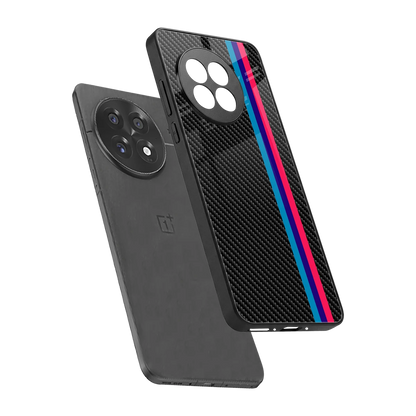 Carbon Fiber sleek oneplus 13r cover with tempered glass back and TPU edges