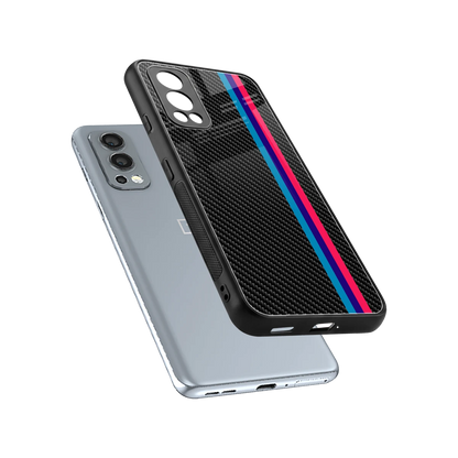 Carbon Fiber sleek oneplus nord 2 cover with tempered glass back and TPU edges