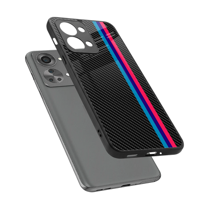 Carbon Fiber sleek oneplus nord 2t cover with tempered glass back and TPU edges