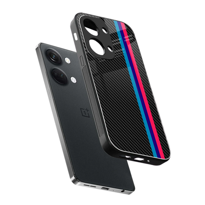 Carbon Fiber sleek oneplus nord 3 cover with tempered glass back and TPU edges