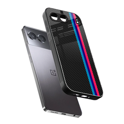 Carbon Fiber sleek oneplus nord 4 cover with tempered glass back and TPU edges