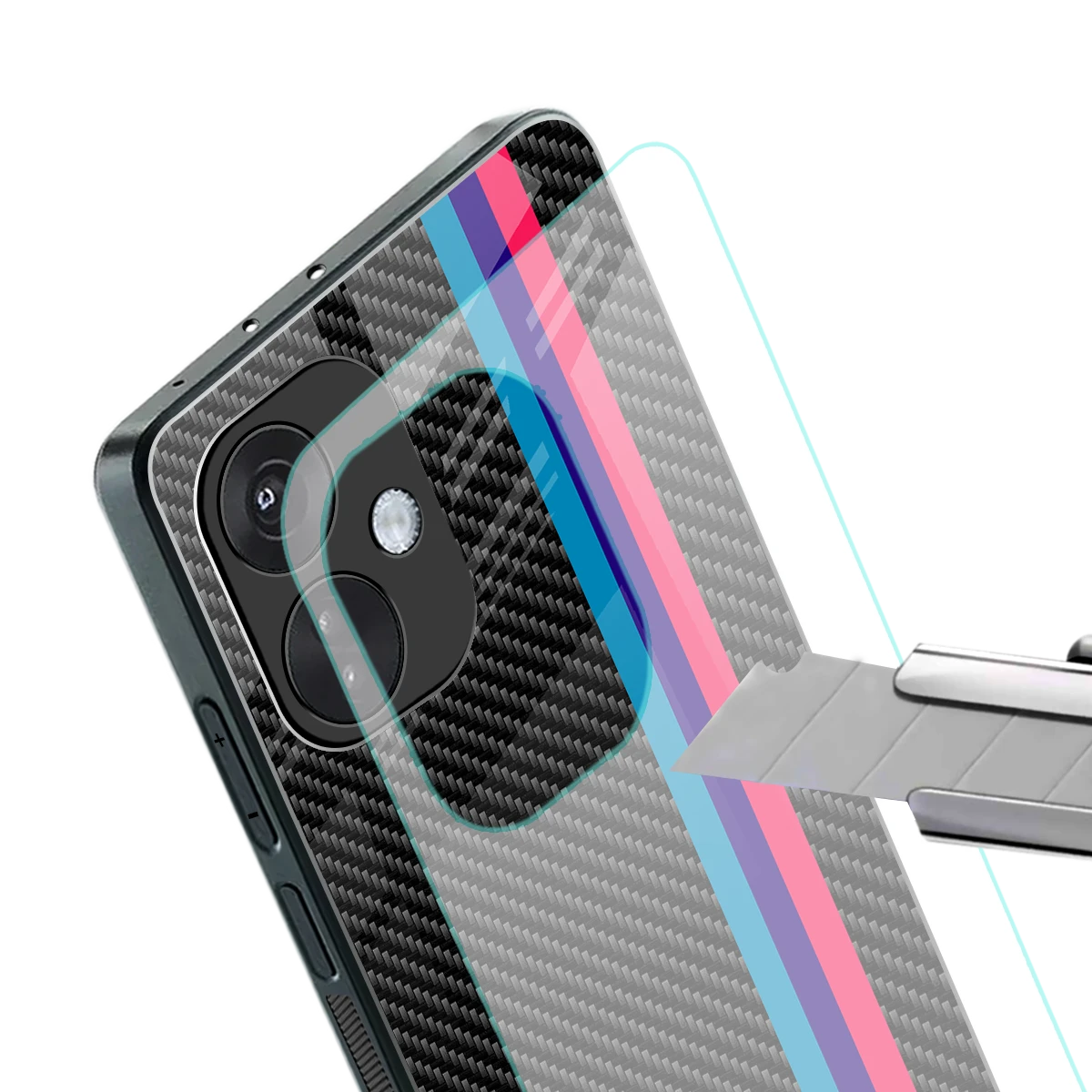 Carbon Fiber stylish phone case for oneplus nord ce 3 | glossy glass and slim fit
