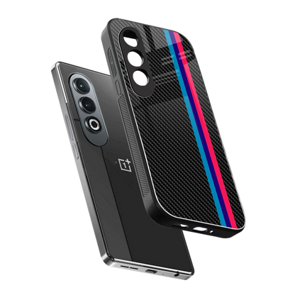 Carbon Fiber sleek oneplus nord ce 4 cover with tempered glass back and TPU edges