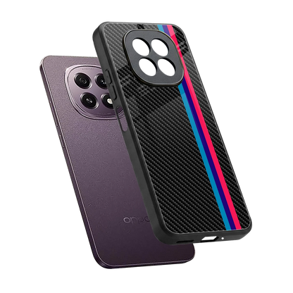 Carbon Fiber sleek oppo f29 5g cover with tempered glass back and TPU edges