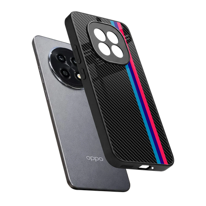 Carbon Fiber sleek oppo f29 pro 5g cover with tempered glass back and TPU edges
