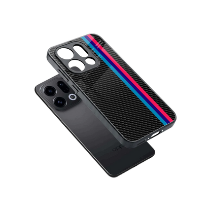Carbon Fiber sleek oppo find x9 cover with tempered glass back and TPU edges