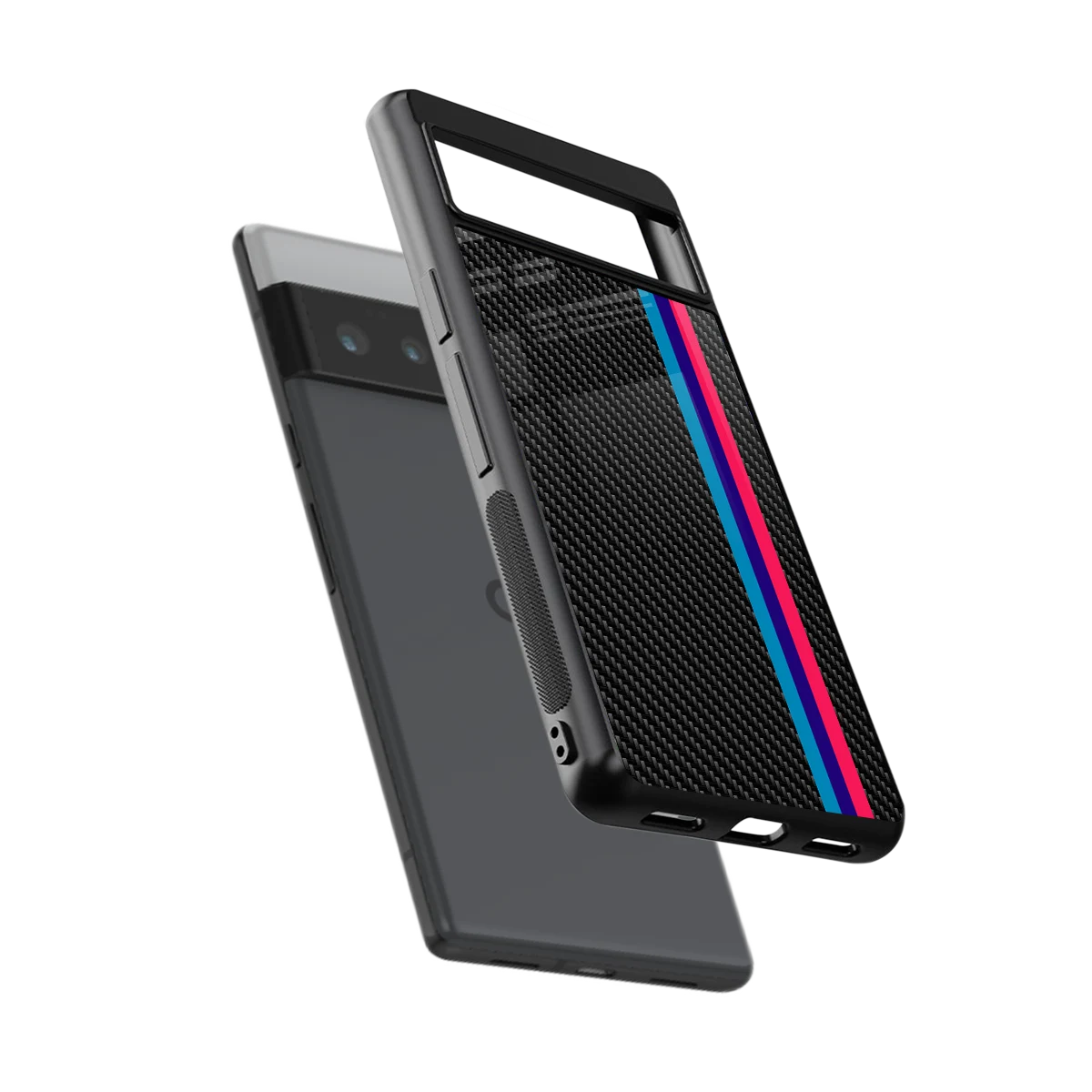 Carbon Fiber sleek google pixel 6 pro cover with tempered glass back and TPU edges
