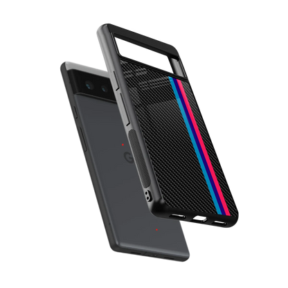 Carbon Fiber sleek google pixel 6 cover with tempered glass back and TPU edges