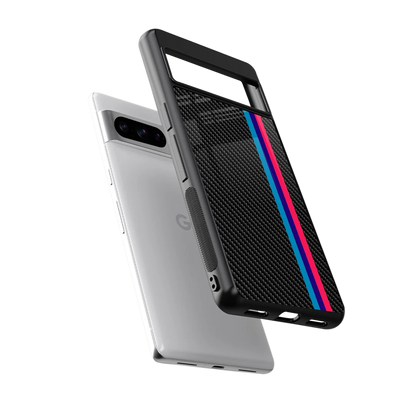 Carbon Fiber sleek google pixel 8 pro cover with tempered glass back and TPU edges