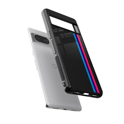 Carbon Fiber sleek google pixel 8 cover with tempered glass back and TPU edges