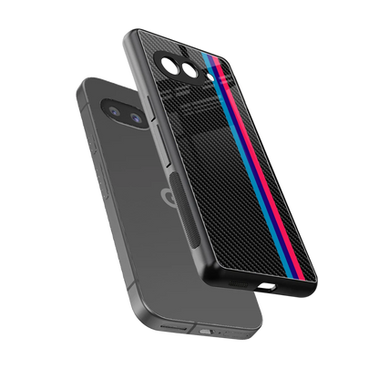 Carbon Fiber sleek google pixel 10a cover with tempered glass back and TPU edges
