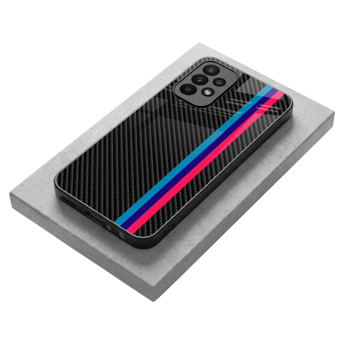 Carbon Fiber stylish phone case for samsung galaxy a23 | glossy glass and slim fit