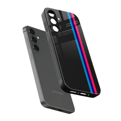 Carbon Fiber sleek samsung galaxy a55 5g cover with tempered glass back and TPU edges