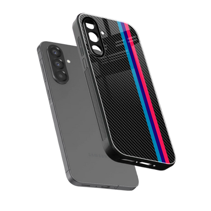 Carbon Fiber sleek samsung galaxy a56 5g cover with tempered glass back and TPU edges