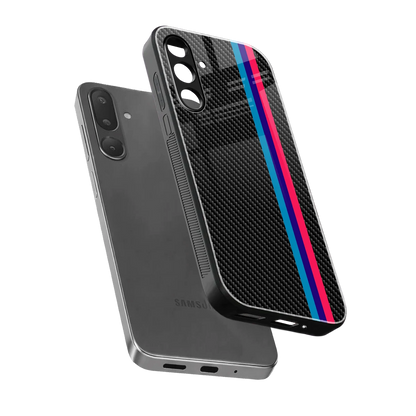 Carbon Fiber sleek samsung galaxy m36 5g cover with tempered glass back and TPU edges
