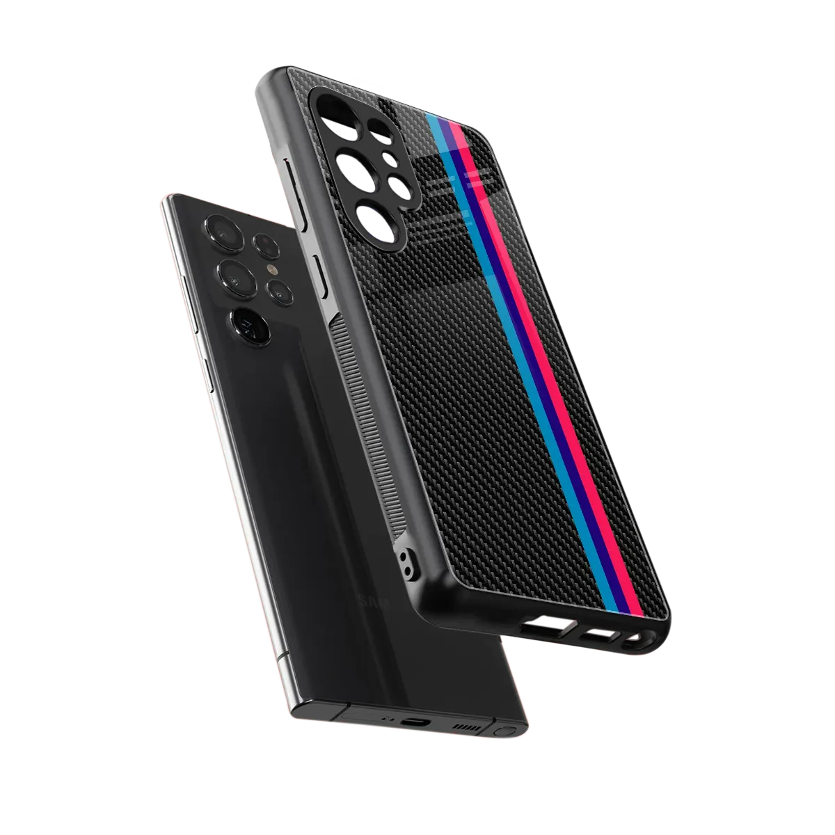 Carbon Fiber sleek samsung galaxy s26 ultra cover with tempered glass back and TPU edges