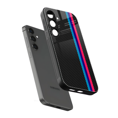 Carbon Fiber sleek samsung galaxy s24 cover with tempered glass back and TPU edges