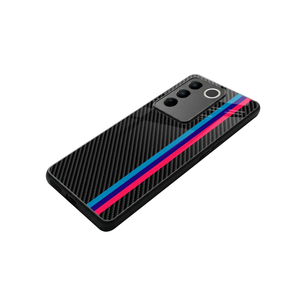 Carbon Fiber stylish phone case for vivo v27 5g | glossy glass and slim fit