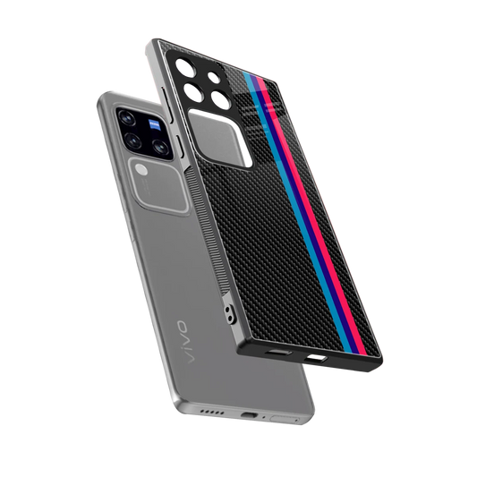 Carbon Fiber sleekvivo v30 pro cover with tempered glass back and TPU edges