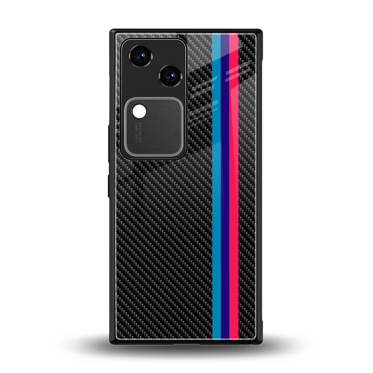 Carbon Fiber back phone cover | glass case for vivo v30
