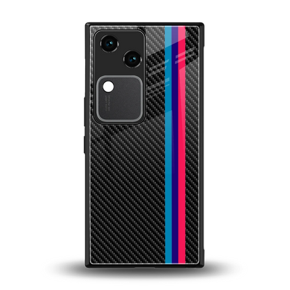 Carbon Fiber back phone cover | glass case for vivo v30