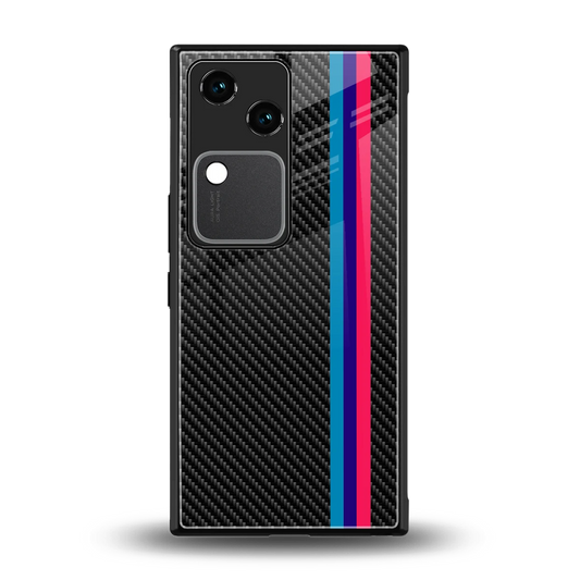 Carbon Fiber back phone cover | glass case for vivo v30