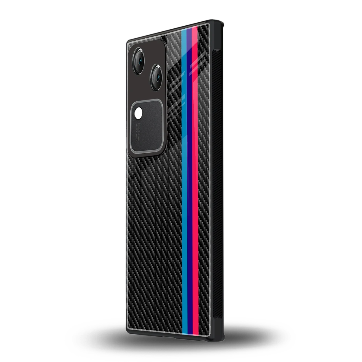 Carbon Fiber vivo v30 mobile cover | shockproof glass phone case