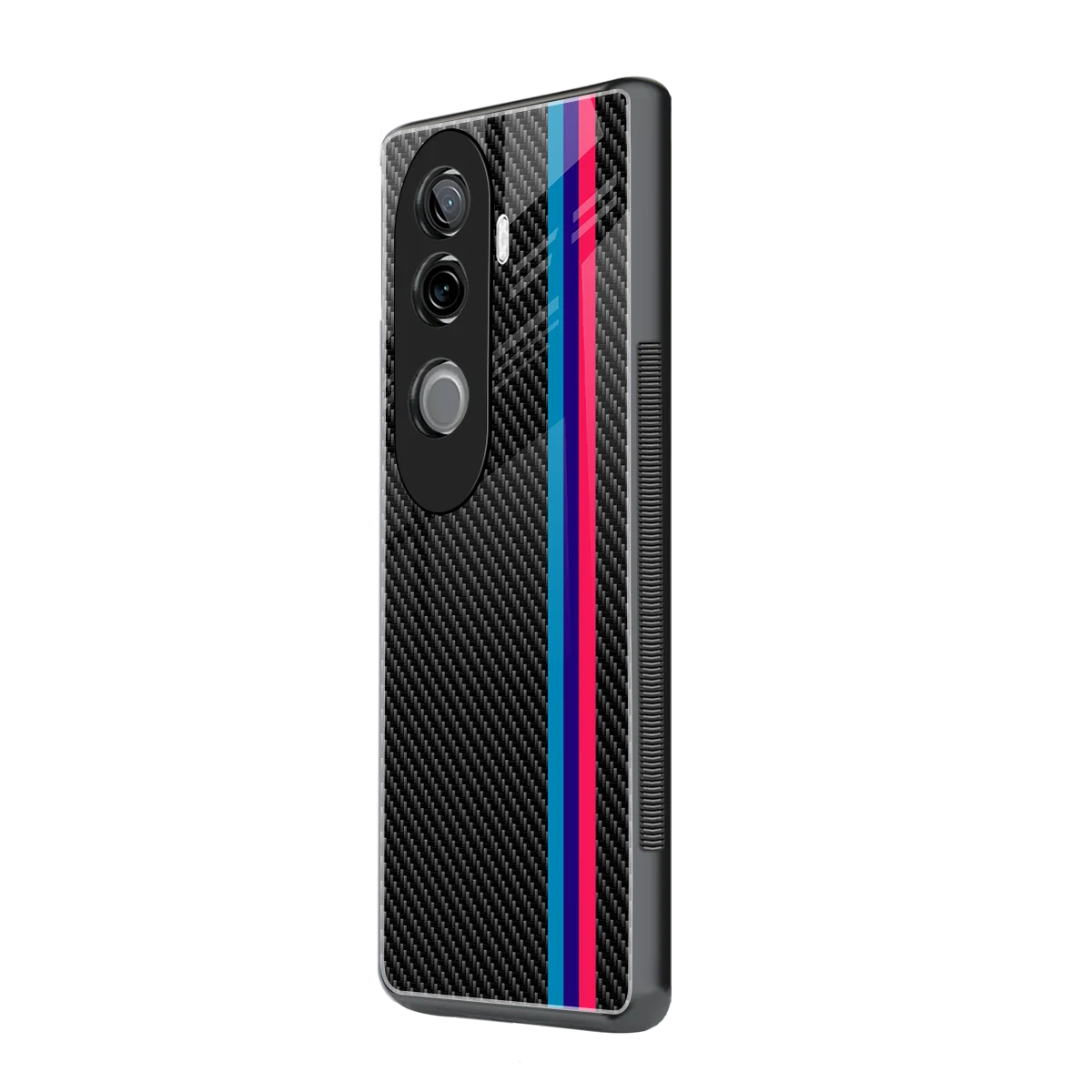 Carbon Fiber vivo v40e mobile cover | shockproof glass phone case
