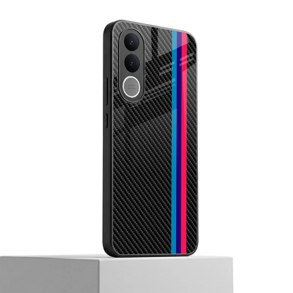 Carbon Fiber vivo v70 fe mobile cover | shockproof glass phone case