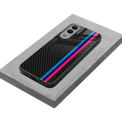 Carbon Fiber stylish phone case for vivo v70 fe | glossy glass and slim fit