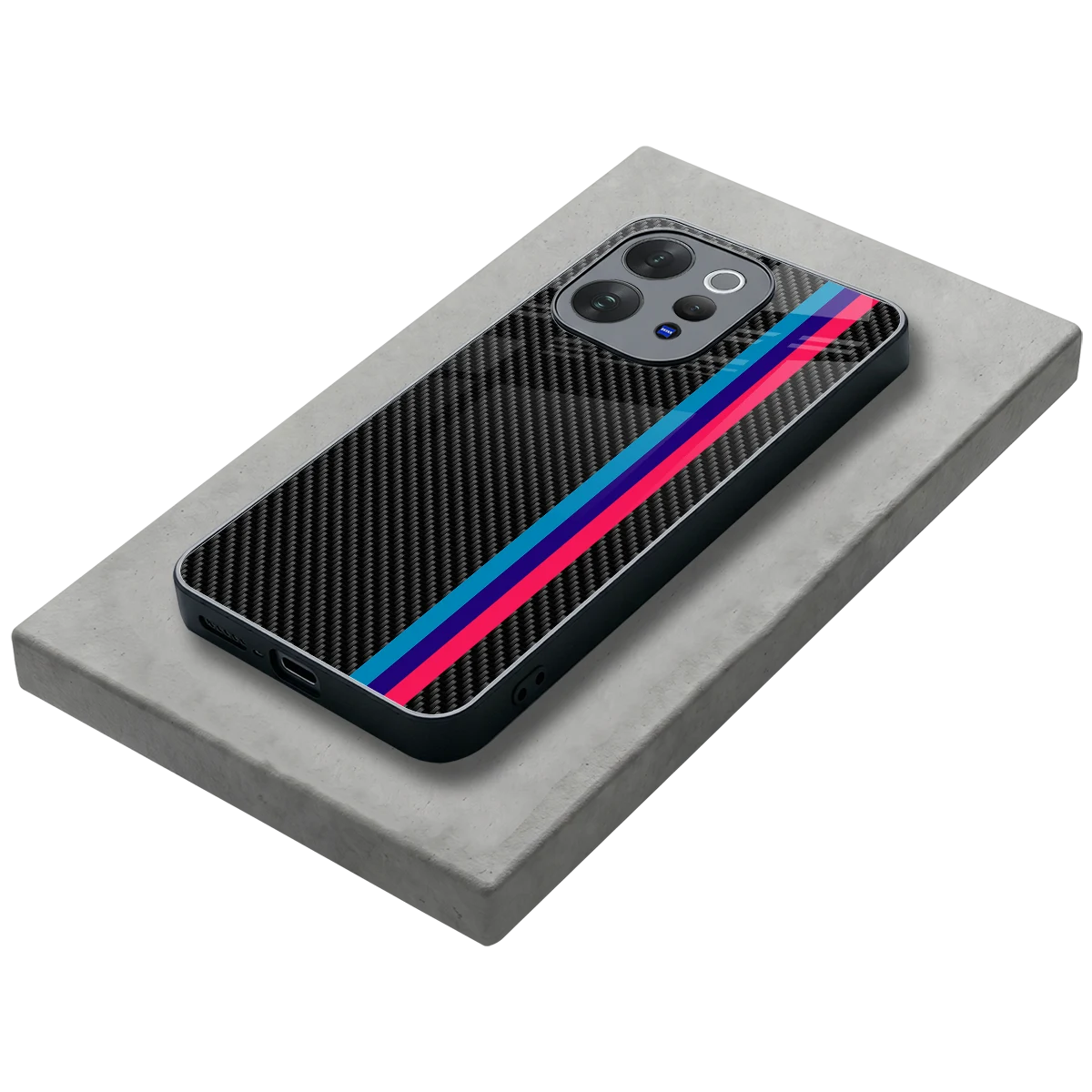 Carbon Fiber stylish phone case for vivo v70 | glossy glass and slim fit