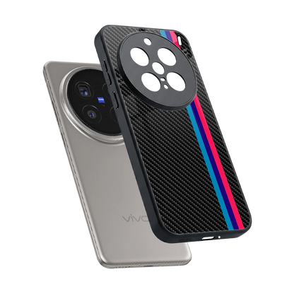 Carbon Fiber sleek vivo x200 pro cover with tempered glass back and TPU edges