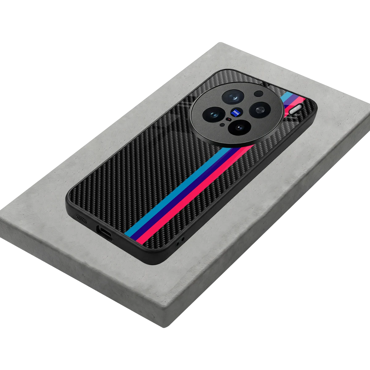 Carbon Fiber stylish phone case for vivo x200 pro | glossy glass and slim fit