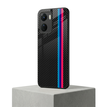 Carbon Fiber vivo y16 mobile cover | shockproof glass phone case